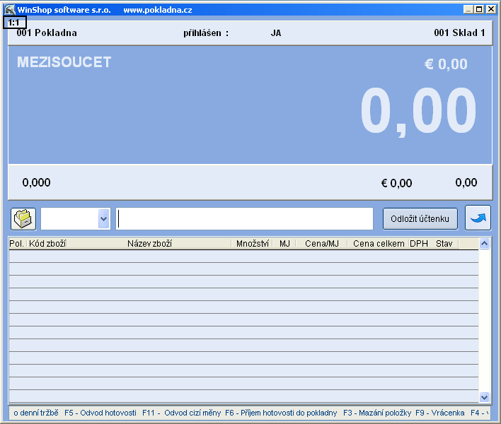 1. Prodej 1.1. Pokladna Prodejem na pokladně je realizován maloobchodní prodej s tiskem zjednodušeného daňového dokladu na paragonovou tiskárnu. Ceny zboží jsou vedeny v prodejních cenách s DPH.