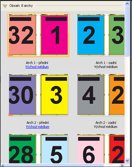 Fiery Impose 30 Značky tiskárny Měřítko podle stránky Sešitová vazba Rozložení Sešitová vazba, 2-up je určeno pro úlohy, jejichž počet stránek je dělitelný čtyřmi, ale lze je použít pro úlohy s