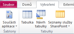 Nová tabulka Nová tabulka Tabulku můžeme sami vytvořit dvěma způsoby: Jako prázdnou tabulku