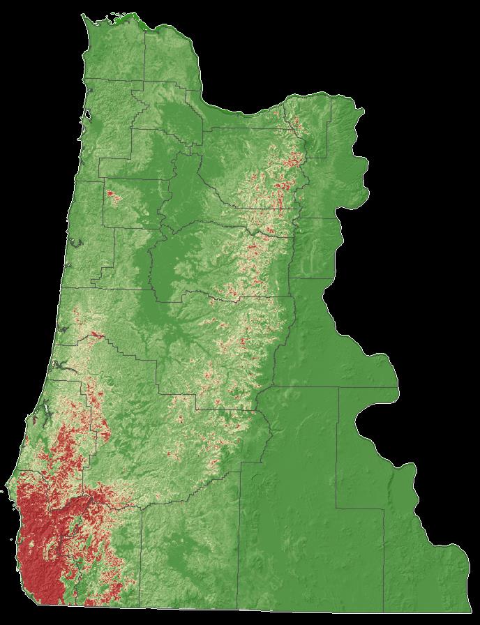 Host index Combination of abundance score (% of cover) and spread score Host index scores were linearly standardized to 0 5 classes dem_vyrez Value High HOSTS Arbutus menzeisii Pacific madrone