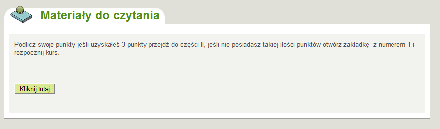 Podstawową wadą oprogramowania, w którym wykonany został kurs jest to, iż nie ma tutaj możliwości stworzenia automatycznej weryfikacji udzielanych odpowiedzi, dlatego kurs stworzony został w taki