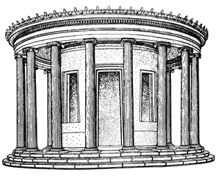 Olympia - tzv. Filippeion - výstavba - asi 335-330 př. Kr. - postaveno na počest vítězství Filipa Makedonského v bitvě u Chaironeie v r.