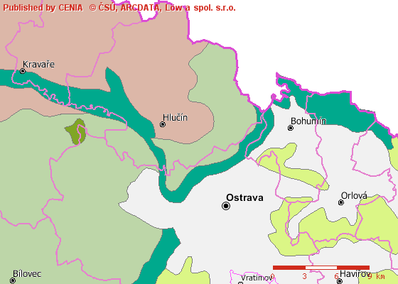 Osídlení je soustředěno do údolí Ludgeřovického potoka, kde navazuje na osídlení sousedních obcí Markvartovice a Petřkovice. Samostatně vystupuje osada Vrablovec.