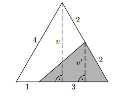 Rovnostranný trojúhelník lze rozdělit na 9 shodných rovnostranných trojúhelníků (obrázek č.), přičemž tři z nich odpovídají bodům s uvedenou vlastností.