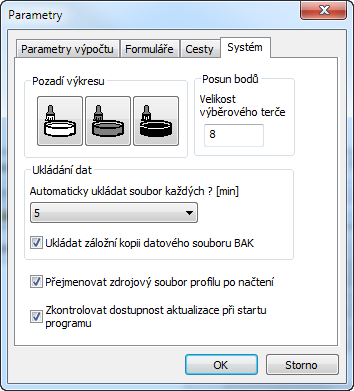 Kapitola 8 Parametry programu Krok výpočtu ploch udává přesnost / rychlost výpočtu ploch řezů. Jedná se o šířku svislého proužku ze kterých program skládá jednotlivé plochy.