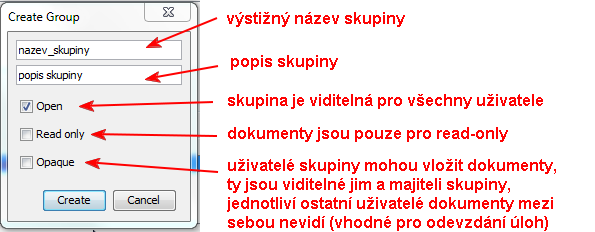 Obrázek 20 dialog nastavení skupin 4.12 Vytváření a mazání skupin Jak již bylo řečeno, je nutné být pro vytváření skupin přihlášen do MapleCloud.