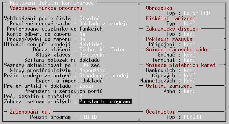 Při prodeji, nebo výběru na kterýkoliv doklad, lze potom vybrat položku přímo kódem, odpovídajícím konkrétnímu datu.