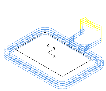 Řešené úkoly při frézování v CAD/CAM systému 139 Obrázek 4.24 Dráha nástroje při strategii plynule koncentrický Příklad 4.8.