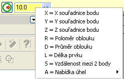 Řešené úkoly obecná část CAD/CAM systému 16 pravého tlačítka myši otevřít místní nabídku. Zde pak vybereme parametr, který chceme použít.