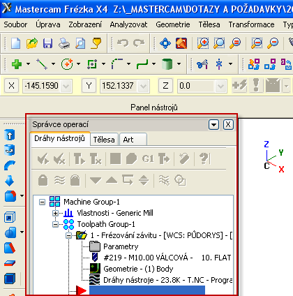 Řešené úkoly obecná část CAD/CAM systému 28 Mastercamu, ale s určitým zpožděním v závislosti na rychlosti vašeho PC. Proto se spuštěním druhé jazykové verze vyčkejte až po jeho ukončení. Příklad 1.11.