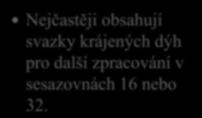 20. Kolik listů krájených dýh se dává do jednoho svazku pro výrobu sesazenek?