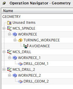 UTB ve Zlíně, Fakulta technologická 72 Tímto je dílec připraven pro vkládání nástrojů a operací. Obr. 54. Nastavení Avoidance v MCS_DRILL_1 Obr. 55. Geometry View po nastavení základních parametrů 9.
