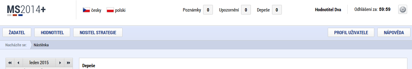 8. Hodnotitel Následujícím krokem k úspěšné registraci externího hodnotitele je Žádost o status hodnotitele, což znamená vyplnění záložek, kde hodnotitel popisuje své zkušenosti, dovednosti a