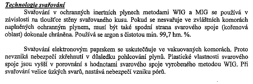 Konstrukce ze slitin titanu pracuji v rozsahu teplot od -240 st.