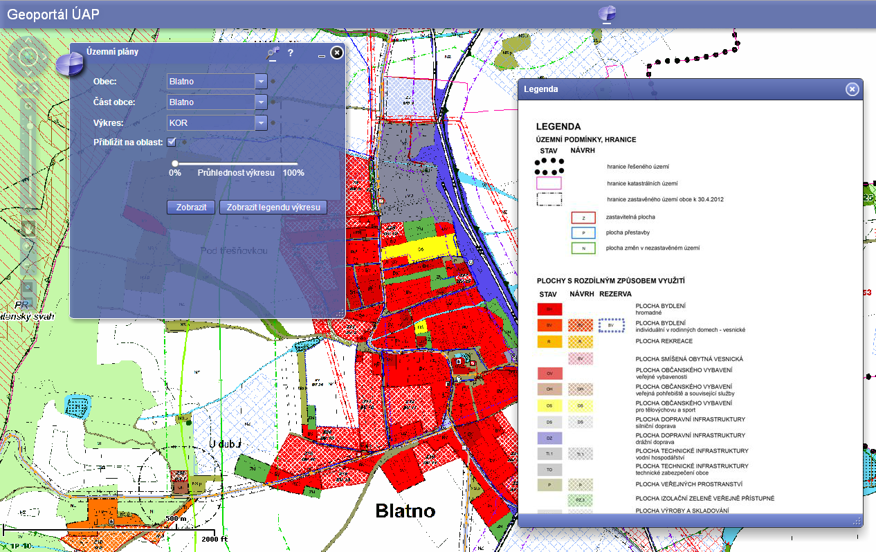 2.6 Georeporty obr. Mapový klient ÚP Aplikace Georeporty slouží pro získání informací o území s využití dat ÚAP. Aplikace je přístupná v sekci Můj portál, tedy pro uživatele po přihlášení.