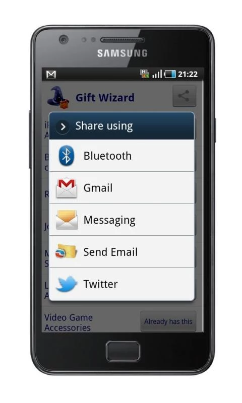 ... 3.3 Gift Wizard 3.3 Gift Wizard Aplikace Gift Wizard slouží k doporučování dárků na základě relativně přesné specifikace adresáta. Lze zadat například věk, zájmy, pohlaví či osobnost.