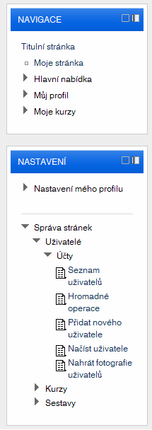 Správa online kurzů v moodlu 9 2 Založení a správa uživatelů 2.