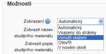 Správa online kurzů v moodlu 4 1.3 Vložení obsahů do tematických okruhů Prostřednictvím DropDown-menu Vložit pracovní materiál můžete nyní vložit obsahové prvky.