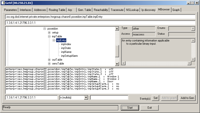 Doporučené SW pro testování SNMP GetIf Getif je utilita pro práci s SNMP proměnnými, umožňuje jejich procházení v SNMP stromu, čtení hodnot, nastavování hodnot, zobrazení popisků podle přiložené MIB.