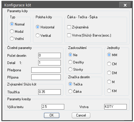 Podrobný výpis příkazové řadky - při vypnutém dialogu: ---> Reset/Typ-<aktuální>/Poloha-<aktuální>/Měřítko-<aktuální>/Desetin-<aktuální>/ Zaokrouhlení-<aktuální>/Jednotky-<aktuální>/Ostatní/<Ukaž