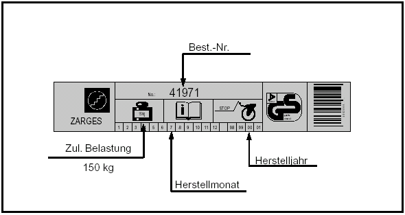 4.3 Označení podesty s žebříkem Typový štítek