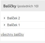 2.1.6 Kategorie materiálů Menu umístěné v levém sloupci obsahuje seznam všech rubrik (kategorií) materiálů. Kliknutím na název dané rubriky se zobrazí seznam všech materiálů v rubrice 2.1.7 Balíčky V levém menu se zobrazuje blok s 10-ti nejnovějšími balíčky.