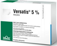 Versatis (lidocain) lokální lidokainová náplast Versatis, náplast o rozměrech 10 x 14 cm obsahuje 700 mg (5% m/m) lidocainum Náplast se