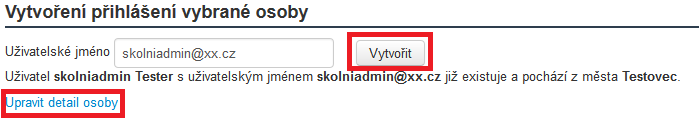 Obrázek 30 Import zákonných zástupců žáků třídy Systém do šablony automaticky vyplní žáky vybrané třídy, vy do zbývajících sloupců tabulky doplníte e-mailové přihlašovací adresy zákonných zástupců