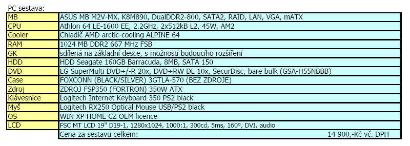 Příloha č. 9 PC sestava, tabule, projektor a) PC sestava 45 b) projektor 46 Sanyo PLC-XL50 Popis Novinka - projektor s extra krátkou vzdáleností od plátna.