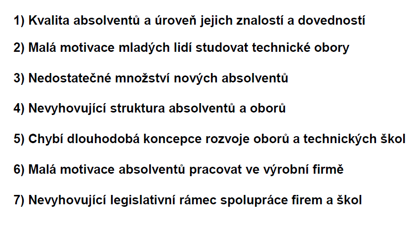 4. ŠKODA AUTO Indentifikované problémy 8) Malý