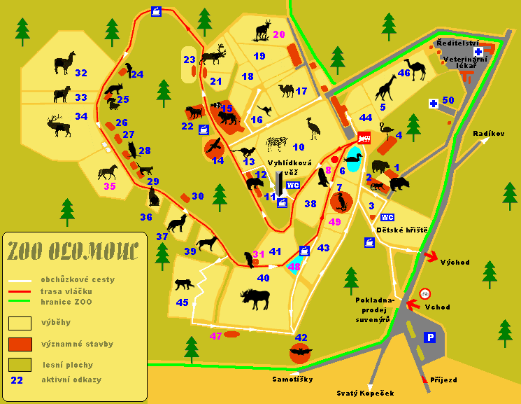 Mapa zoologické zahrady Obr. 10: Mapa Zoologické zahrady Olomouc 8.