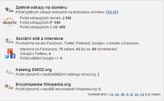 Obrázek č. 15 Příklady HTML chyb Zdroj: vlastní, použit nástroj www.seo-servis.cz, 2.3.