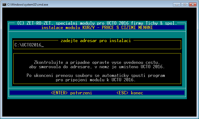 Máte-li Účto na počítači s operačním systémem DOS nebo Windows 3.x, je nutné vyžádat si pro instalaci do takového počítače instalační soubory v DOS-instalátoru. 2.