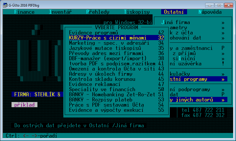 3. OBSLUHA MODULU 3.1 OBECNĚ Modul je přístupný z nabídky Ostatní / Vlastní programy / Programy jiných autorů.