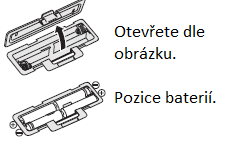 VLASTNOSTI A FUNKCE Měřící platforma PŘÍPRAVA PŘED POUŽITÍM Vložení baterií Otevřete kryt baterie na zadní straně měřící platformy. Vložte přiložené AA baterie, jak je znázorněno.