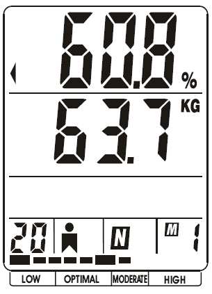 3. Stisknutím tlačítka ENTER přejdete na nastavení věku. Hodnota věku bliká. 4. Tlačítky a nastavíte věk. 5. Stisknutím tlačítka ENTER přejdete na nastavení pohlaví. Příslušná ikona bliká. 6.