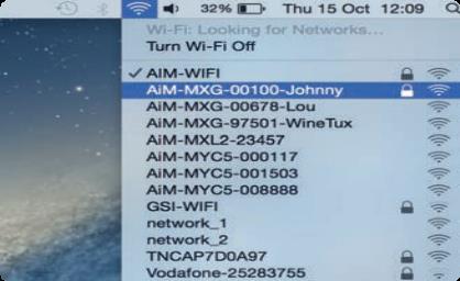KAPITOLA 6 WIFI NASTAVENÍ MYCHRON5 Pokud se chcete ujisti, že komunikace funguje, vyberte Open Network Preferences menu.