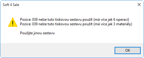 Výroba 29 Pruvodka výrobku (až 5 pruvodek na A4) Zobrazí až 3 položky materiálu a až 7 operací nebo kooperací. Před tiskem probíhá kontrola, zda některý z výrobků nepřekračuje uvedené podmínky.