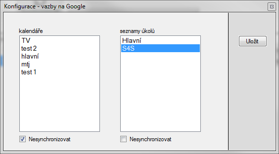 Internetové nadstavby 35 s v íce Google účty Tlačítkem "NASTAVENÍ" u jednotlivých obchodníků se otevře konfigurační okno se seznamem kalendářů a skupin úkolů, které jsou na propojeném google