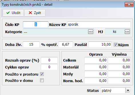 1. Konstrukční prvky/zařízení Evidenci všech zadaných konstrukčních prvků/zařízení najdete ve volbě Pasporty Seznam konstrukčních prvků. 4.1. Číselníky pro konstrukční prvky Číselníky pro KP naleznete ve volbě Číselníky Pro konstrukční prvky.