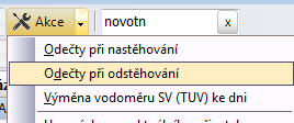 2. Odečty 2.1. Odečty uživatele Použijte uživatelské tlačítko Odečty 2.2. Odečty při odstěhování V