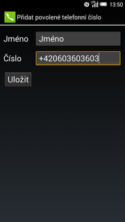 32 z 33 Nastav. kontaktů v seznamu pevné volby Nastavení hovorů. Dále zvolíte Povolená telefonní čísla. Poté vyberete Seznam čísel FDN. 5.