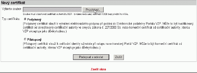 Práce s certifikáty Certifikát je nedílnou součástí přístupu na Portál VZP ČR, jak již bylo uvedeno výše.