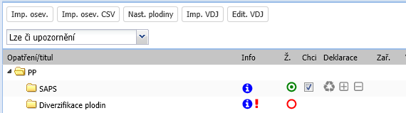ruční zadání plodin v aplikaci vyberte jeden čí více DPB se stejnou plodinou, stiskněte tlačítko Nast. plodiny a zadejte plodinu (viz obr. 8). Postup opakujte pro všechny plodiny.