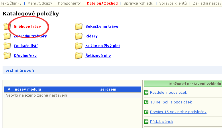 Po otevření složky se zobrazí nejdřív tabulka s