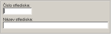 Číslo střediska: číslo nebo označení střediska. Maximální počet znaků je 5. Název střediska: textový název střediska 3.
