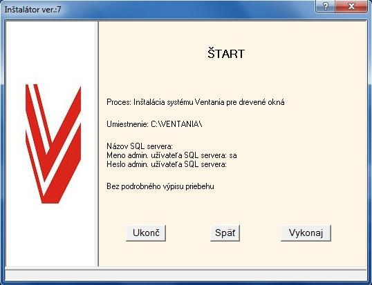 4. Instalace sw Ventania 4.a. Vraťte se ke spuštěnému instalačnímu programu z bodu 2.f. a stiskněte Na výběr. Pokud jste resetovali počítač, spusťte instalační program znovu podle bodu 2.a. Zvolte možnost: Instalace systému Ventania.