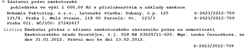 J. Zrzavého 8, 796 04 Prostějov stránka č. 6 Nemovitost se dle registru povodní a záplav UIR-ADR nachází v lokalitě s nízkým rizikem povodní a záplav (stupeň č. 1).