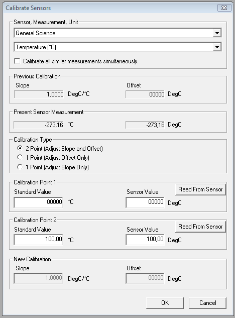 Dodatek A: Kalibrace teplotní sondy v DataStudio SW (stejného principu dvoubodové kalibrace využíváme např.