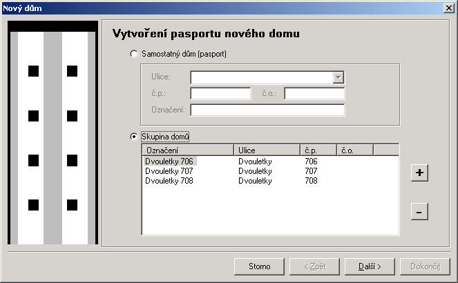 Pasportizace Z jednotlivých domů, bytů a nebytových prostor je vytvářen strom, ve kterém jsou zobrazovány v základní úrovni pasporty samostatných domů nebo domů s více vchody (čísly popisnými nebo